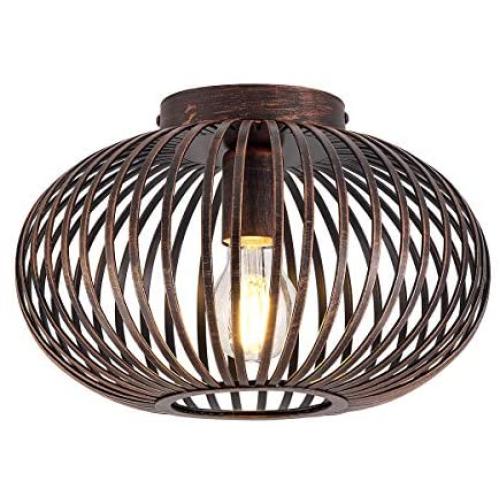 YLONG-ZS Industrial Ceiling Light Fixture Semi-Flush Mount for Dining Room, Bedroom, Cafe, Bar, Corridor, Hallway, Entryway, Passway,Bronze Finish