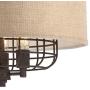 Tremont Rust Cage Pendant Chandelier 20'' Wide Industrial Rustic Tan Burlap Drum Shade 3-Light Fixture for Dining Room House Foyer Kitchen Island Entryway Bedroom Living Room - Franklin Iron Works