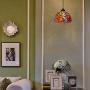Tiffany Style Pendant Lights 8-Inch Roses Stained Glass Chandeliers Lampshade Hanging Light Fixtures Ceiling Lamp for Living Room Dining Rooms Kitchen