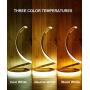 Spiral LED Table Lamp, Modern 3 Colors Dimmable Desk Lamp with Minimalist Lighting Design & Touch Controller, Creative Stylish Smart Lamp for Bedroom, Office, Home (Gold)