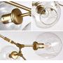 LUOLAX Modern Pendant Light Glass Chandelier with 7 Lights Fixture Hanging Flush Mount (7 Heads Gold -Clear)