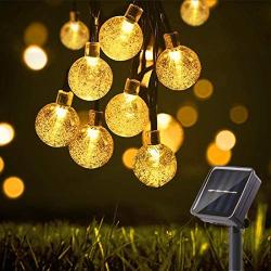 29.5Ft 50 LED Bulbs Diameter 1.7cm Solar String Lights Waterproof Globe Bulbs 8 Modes Decorative Lighting Fairy Lights for Christmas Decoration, Garden, Porch, Patio, Gazebo, Bistro, Xmas Lights