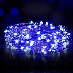 Ariceleo USB Powered Fairy Lights, 50 led 16 ft. USB Plug in Copper Wire USB String Lights for Bedroom Christmas Decoration Wedding Party Firefly Lights (Blue,1 Pack)