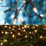 Funiao 105ft 300 LED Christmas Lights Outdoor Indoor Extendable Green Wire Fairy String Lights 8 Modes Waterproof Decorative Twinkle Lights for Xmas Tree Holiday Party Decoration (Warm White)