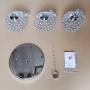 DINGGU 3 Lights Modern Crystal Ball Pendant Light Fixture Flush Mounted Ceiling Chandelier