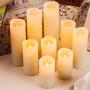 Enpornk Flameless Candles Battery Operated Candles 4'' 5'' 6'' 7'' 8'' 9'' Set of 9 Ivory Real Wax Pillar LED Candles with 10-Key Remote and Cycling 24 Hours Timer