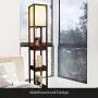 Brightech Maxwell Drawer Edition - Shelf & LED Floor Lamp Combination - Narrow Nightstand with Light Attached - Tower End or Side Table for Office & Bedroom - Havana Brown