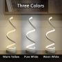 Makion Spiral LED Table Lamp, Curved LED Desk Lamp, Contemporary Minimalist Lighting Design, Warm White Light,Smart Acrylic Material Perfect for Bedroom Living Room (White)