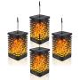 Arzerlize Solar Lanterns Outdoor Hanging, Garden Decorations, led Solar Lights Dancing Flame Patio Decor Pathway Landscape Waterproof auto on/Off Yellow 4/P