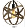 AncientHome 1-Light Metal Farmhouse Lamp, Faux Wood Pendant Lighting, Vintage Hanging Ceiling Light Fixture for Dining Room, Kitchen Island, Entryway, Stairwell, Barnwood and Oil Rubbed Bronze Finish