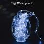 Outdoor Solar LED Rope Lights, String Lights with Clear PVC Jacket 100 LED Indoor/Outdoor Lights 8 Modes Copper Wire Fairy Lights for Wedding Christmas Party 2-Pack (White)