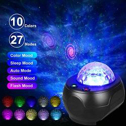 Star Projector, OUTAD Night Light Projector with 27 Modes of Galaxy, Nebula and Ocean Waves, Timing Function and Built-in Music Player, Suitable for Baby Bedroom, Game Rooms, Party