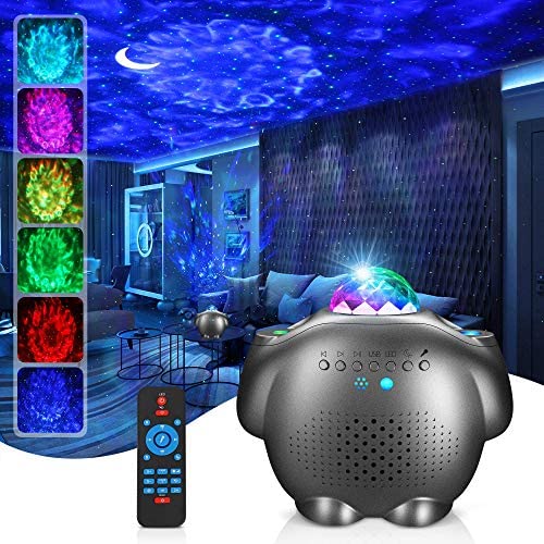 Star Projector, GRDE Night Light Projector 4 in 1 Galaxy Projector Ocean Wave Projector with Bluetooth Music Speaker for Baby Kids Bedroom/Party Decoration/Home Theatre/Night Light Ambiance