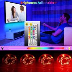 LED Strip Lights, SNIMICS 50FT/15M Music Sync RGB LED Strip 5050SMD Color Changing Rope Lights Flexible Tape Light Kit Bluetooth Controller+ 44 Key Remote LED Lights for Bedroom Home Party