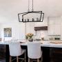 GEPOW Chandelier for Dining Room, Modern Black Wrought Iron Kitchen Island Lighting
