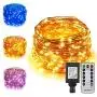 ErChen Dual-Color LED String Lights, 66 FT 200 LEDs Plug in Copper Wire Color Changing 8 Modes Dimmable Fairy Lights with Remote Timer for Indoor Outdoor Christmas (Blue/Warm White)