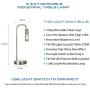 Keymit 3 Way Dimmable LED Edison Industrial Lamp, Brushed Steel Bedside Lamp, Minimalist Table Lamp for Bedroom Living Room, Nightstand,T45 8W Light Gray LED Filament Tubular Bulb Included