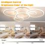 LED Ceiling Light Fixture,85W Ceiling Lamp 6 Rings Modern Lighting Fixtures with Remote Control for Living Room,Bedroom,Dining Room,Kitech(Dimmable,3 Color Changing)