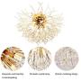 Gold Starburst Firework Chandeliers Crystal Lighting Fixtures Stainless Steel Ceiling for Bedroom Dining Room 6 Lights