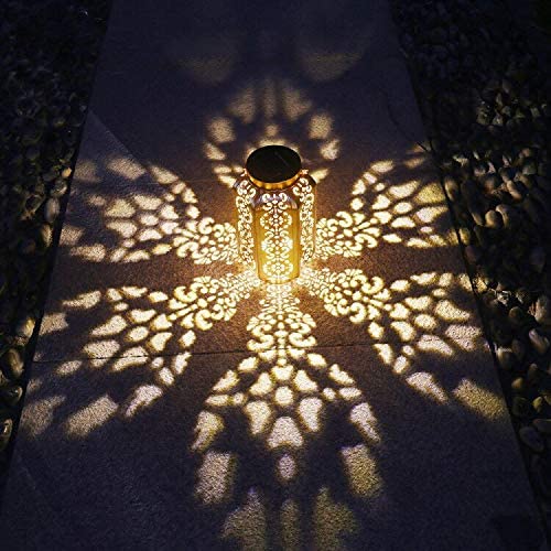 Solar Lantern Outdoor Solar Light Metal Hanging Solar Garden Lantern for Patio , Courtyard, Party, Walkway,Terrace, Garden, Lawn Decorative 1 Pc (Copper)