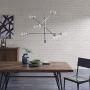 INK+IVY II150-0089, Cyrus Six-Light Modern Chandeliers - Height Adjustable, Plated Finish, Glass Sphere Shades Pendant Sputnik Ligthing Lamp, Dining Room Lighting Fixtures, LED Compatible, Silver