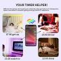 Led Strip Lights, Bliifuu 50ft 15m Tape Lights with Bluetooth APP and 24-Key Remote Color Changing Led Light Strips for Home Kitchen Bedroom Under Cabinet Party