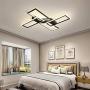 FangYanMei Modern Ceiling lamp for Bedroom Ceiling lamp Black Metal Acrylic Close to Ceiling Lights, Rectangular Combination dimmable Ceiling Light （80W）