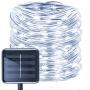 Aluvee Solar Rope String Light,Garden Decoration Outdoor Waterproof Rope String Christmas Lamp Wedding Party Tree Xmas Decoration Tree Xmas (33ft/100LED,White + PVC Tube)
