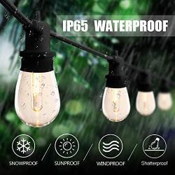 Banord 51FT LED Outdoor LED String Lights, Waterproof Patio Lights with 2W Dimmable S14 Bulbs UL Listed Heavy-Duty Outdoor Lights String for Porch Deck Backyard