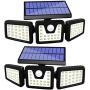 AOBISI Solar Motion Sensor Lights Outdoor, 800LM Wireless LED Security Light, Ip65 Waterproof Flood Light, 3 Adjustable Heads 270 Degree Angle Illumination for Garden Garage Patio