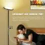 Dimmable Torchiere Floor Lamp, Smart WiFi Color Changing LED Standing Lamp, Super Bright RGBW Reading Lamp for Living Rooms, Bedrooms, Compatible with Alexa & Google Home, Black, 25W
