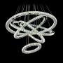 MEEROSEE Crystal Chandeliers Modern LED Ceiling Lights Fixtures Pendant Lighting Dining Room Chandelier Contemporary Adjustable Stainless Steel Cable 5 Rings DIY Design D31.5''+27.6''+23.6''+19.7''+11.8''