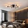 UOFUS 6 Lights Chandelier Lighting Black Living Room Ceiling Light Fixtures Ceiling Lamp Industrial Semi Flush Mount Modern Chandelies for Study Dining Room Kitchen Bedroom