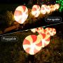 Outdoor Lollipop Christmas Pathway String Lights, 7.16 Feet Wire 10 inched Stake, Clips, Pluggable, Hangable, Waterproof, Connectable Holiday Decor Light for Gutter Roof, 2 Pack,10 Lights, Warm White