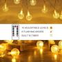 SZWTC 33ft 80 LEDs Globe String Lights Battery Operated, Fairy Lights Waterproof 8 Modes with Remote Control for Home, Party, Christmas, Wedding, Patio, Garden Decoration (Warm White)