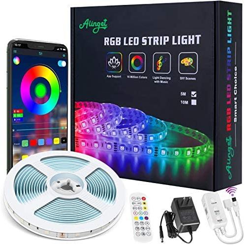 Led Light Strips Bluetooth 16.4ft RGB LED Strip Lights 16 Million Colors with Bluetooth Music Mobile APP Control, Led Strip for Home, Bedroom, Kitchen,TV, Party, DIY Decoration,Non-Waterproof