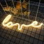 iceagle Love Neon Signs for Wall Decor,USB or Battery Decor Light,Neon Light for Bedroom,LED Neon Decorative Lights for Christmas,Party,Girls Living Room(Warm White)