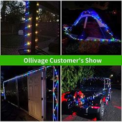 Ollivage Color Changing Rope Lights String Lights for Bedroom, Battery Powered Light Strip 40ft 8 Modes Hanging Fairy Lights with Remote for Camping Halloween Christmas, 2 Pack