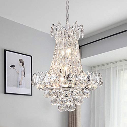 Zgear 6 Lights Luxury Modern/Contemporary Crystal Chandelier Ceiling Light Pendant Light for Dining Room, Living Room (6 Lights Pendant)