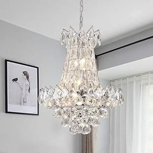 Zgear 6 Lights Luxury Modern/Contemporary Crystal Chandelier Ceiling Light Pendant Light for Dining Room, Living Room (6 Lights Pendant) Zgear 6 Lights Luxury Modern/Contemporary Crystal Chandelier Ceiling Light Pendant Light for Dining Room, Living Room (6 Lights Pendant)