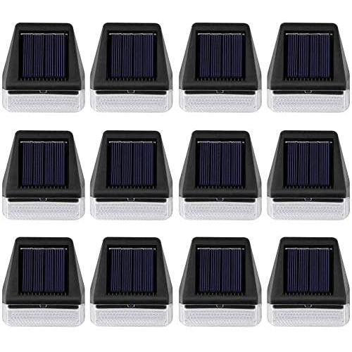 Maggift 12 Pack Solar Step Lights Outdoor Waterproof, Solar Powered Fence Lights Deck Lights Outside Night Lighs Decor for Steps Stairs Walkway Garden Fences Wall