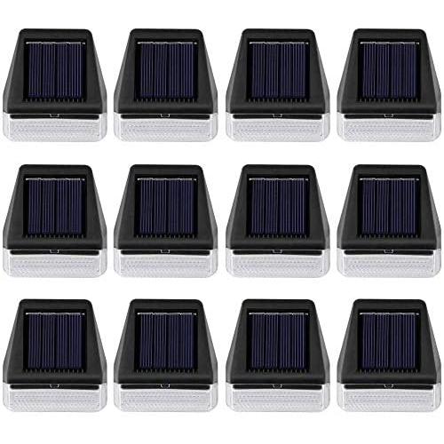 Maggift 12 Pack Solar Step Lights Outdoor Waterproof, Solar Powered Fence Lights Deck Lights Outside Night Lighs Decor for Steps Stairs Walkway Garden Fences Wall