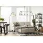 XINGQI Rustic Glass Shade Kitchen Island Light, 4-Light Farmhouse Linear Pendant Lighting, Hanging Light Fixtures for Dining Room, Antique White with Black Paint, E26 Base(Bulbs not Included)
