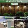 Solar Wall Lantern 6 Pack Outdoor Wall Sconce Waterproof Solar Fence Light Decorative Solar Deck Lights Solar Step Lights Warm White/Color Changing Mode Christmas Led Light Fixture with Wall Mount Kit