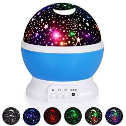 Night Lights for Kids, SUNNEST Baby Night Light 360 Degree Rotating Star Projector with USB Cable, 8 Light Color Changing Night Light Projector for Bedroom Nursery Decor, Christmas Gift