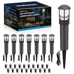 VOLISUN 8-Pack Outdoor LED Landscape Lighting,3W 12V Low Voltage Pathway Lights,Outdoor Waterproof Garden Lights, Aluminum Housing ETL Listed,CRI 90+,3000K Warm White for Driveway Sidewalk