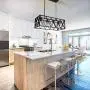 Henveton Industrial Kitchen Island Light, 4-Light Rectangular Farmhouse Pendant Lighting Vintage Hanging Fixtures Light Metal Caged Chandeliers for Dining Room