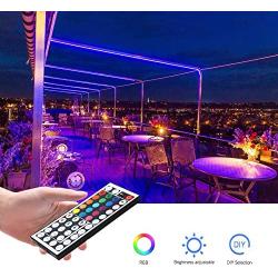 Led Strip Lights RGB Color Changing P511S 16.4ft 300 LEDs 5050 Color Changing Waterproof Flexible Led Lighting Kit with 44 Keys IR Remote Controller