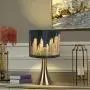 YIFONTIN Touch Lamp Sensor Control Table Light 3 Brightness Level Dimmable City Table Lamps for Kids Room Livingroom Bedroom Dorms and Office, Silver.