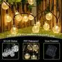 Cosumina Outdoors Globe Solar String Lights 23ft 50 LED Outdoor Bulb String Lights,Waterproof 8 Modes Solar Patio Lights for Patio, Garden, Gazebo, Yard